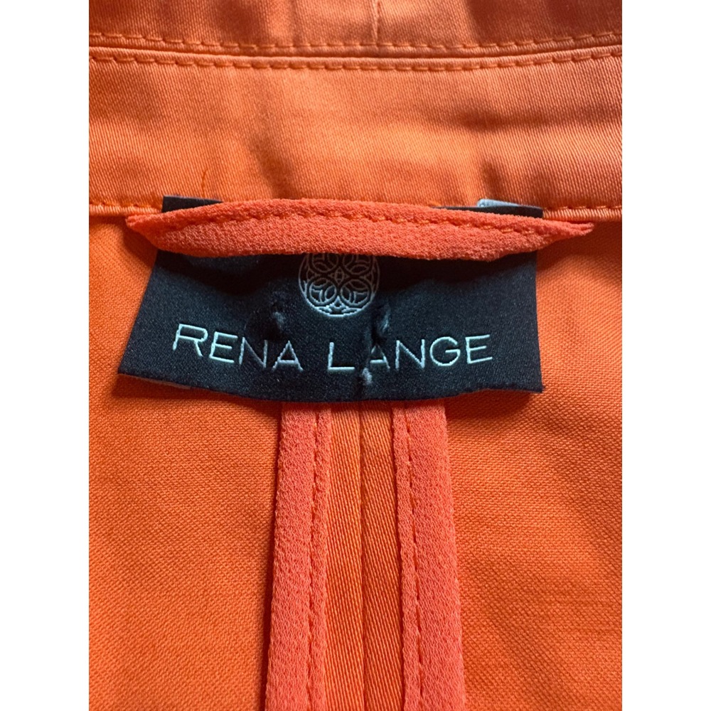 Rena Lange Orange Cotton Blend Peter Pan Collar Blazer Jacket Size 6 - Picture 3 of 8